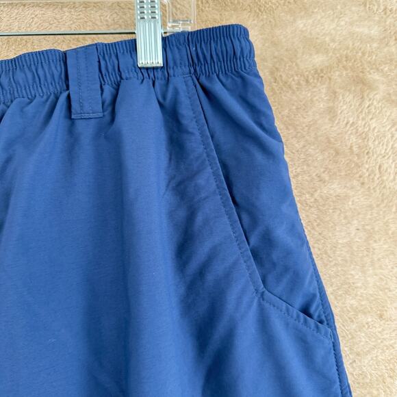 Columbia PFG Swim Trunks Mens L Blue 6" Omni-Shade Drawstring Water Shorts Lined - Picture 7 of 14
